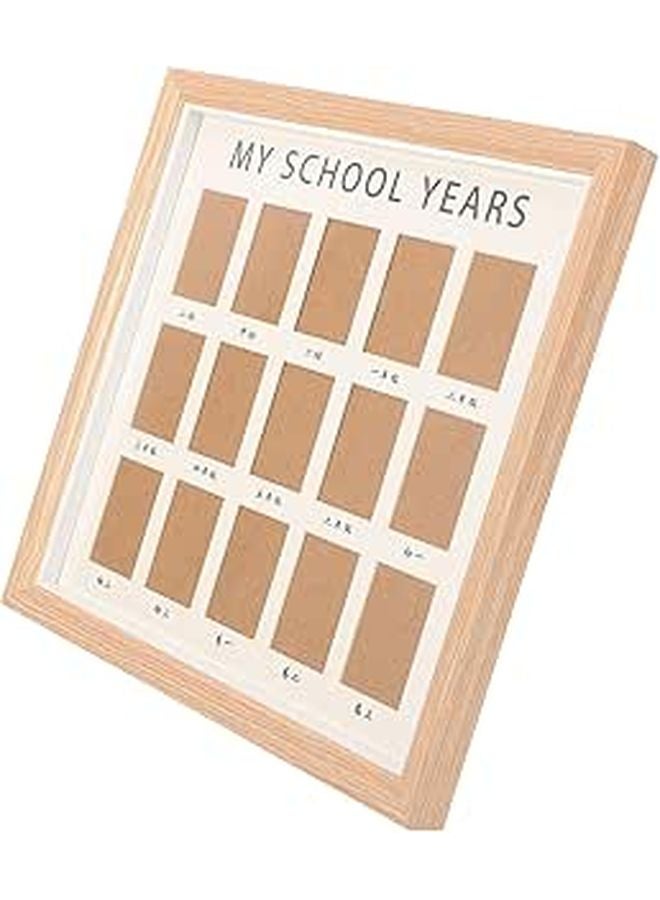 Light Wood Grain School Year Growth Record Picture Frame Wall Mounted Photo Frame - Image 1