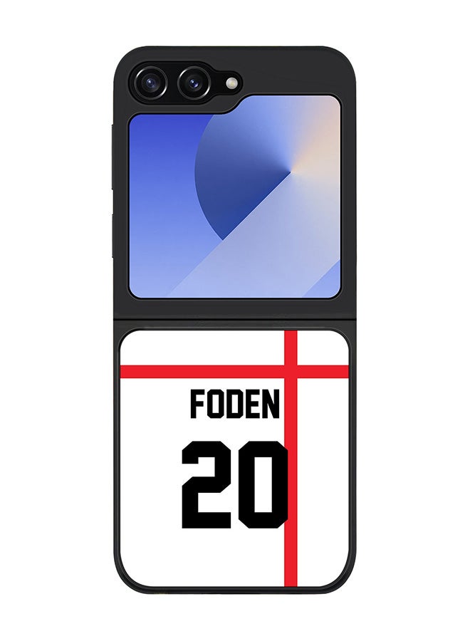 Stylizedd Rugged Black edge case for Samsung Galaxy Z Flip6, Slim fit Case Flexible Anti Drop TPU Gel Thin Cover - Football Team - England, Player Name - Foden - Image 1