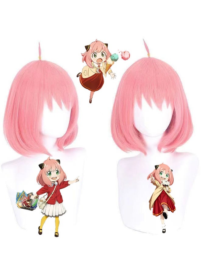 general SPY×FAMILY Anya Forger Cosplay Wig Pink Hairy Bob Head Wig Full Headgear - Image 2