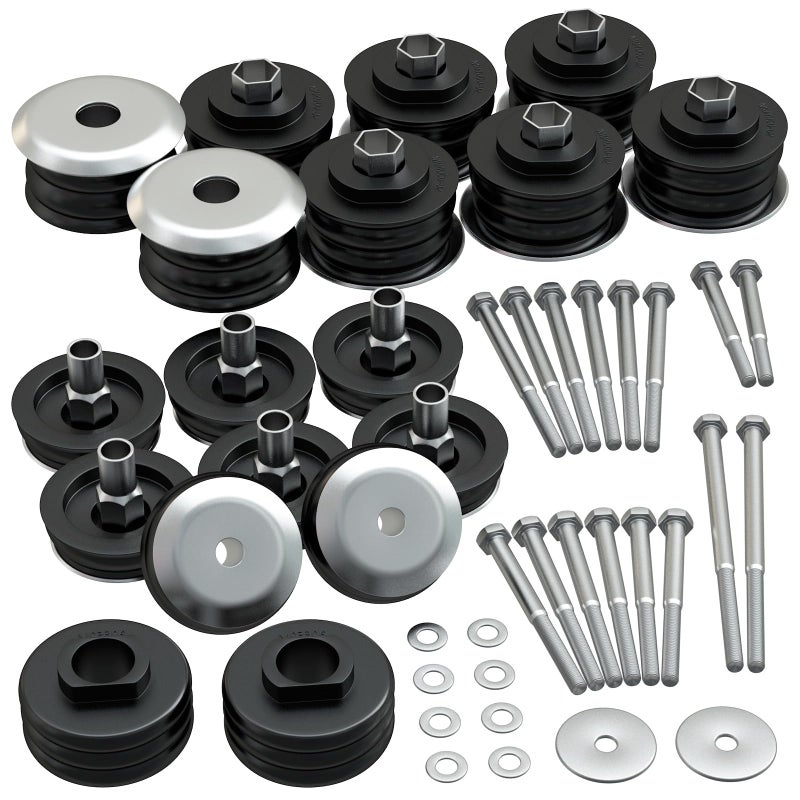 Moker Body Mount Bushing Kit for Ford F250 F350 Super Duty 2008-2016 2WD 4WD - Polyurethane Body Cab Mounts & Steel Sleeves