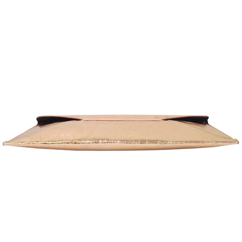 JNB Crushed Metallic Envelope Clutch, Rose Gold - Image 4