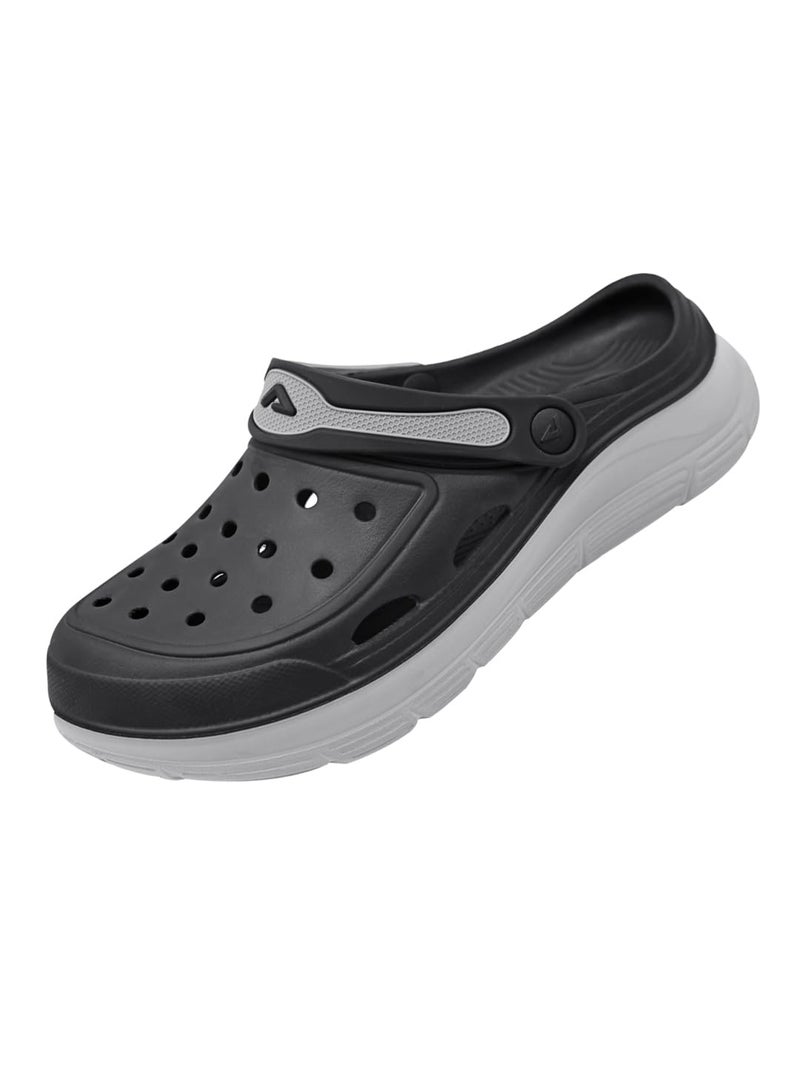 Adda TM-Stride Black & Grey Arch Support Men Clogs - Image 1