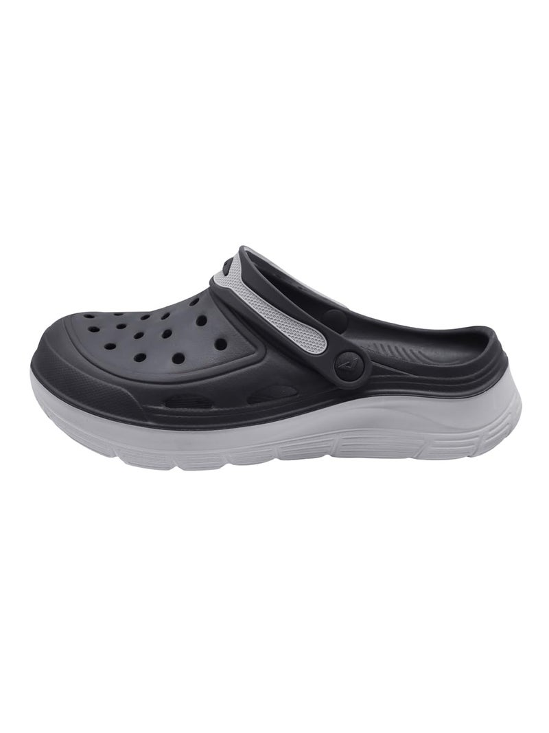 Adda TM-Stride Black & Grey Arch Support Men Clogs - Image 3
