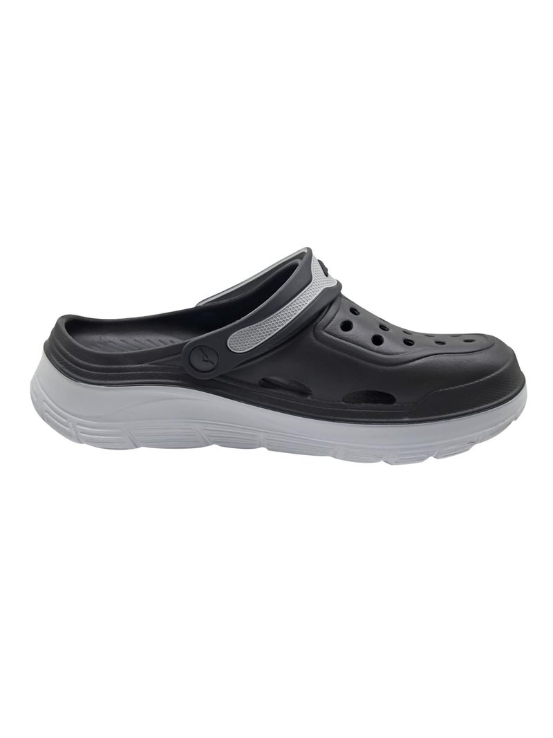 Adda TM-Stride Black & Grey Arch Support Men Clogs - Image 4