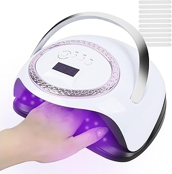 ANGNYA مصباح أظافر LED UV ANGNYA 288 واط لتجفيف سريع مع 4 مؤقتات وحساس تلقائي باللون الأبيض - Image 1