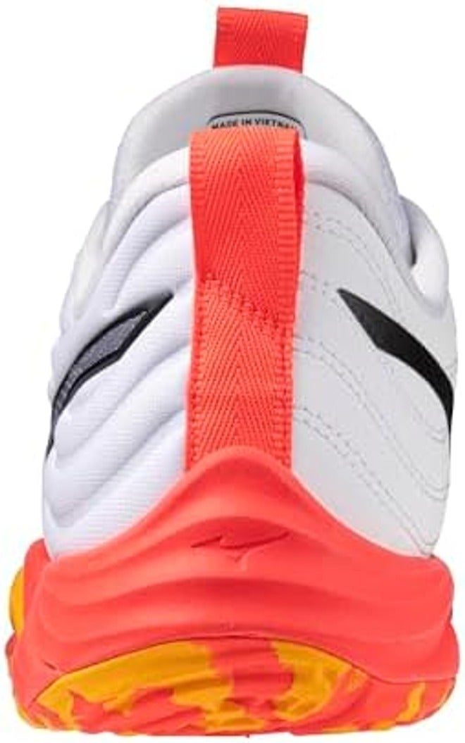 Mizuno Unisex Adult Wave Momentum 4 Elite Volleyball Shoe - White/Fiery Coral - Image 5
