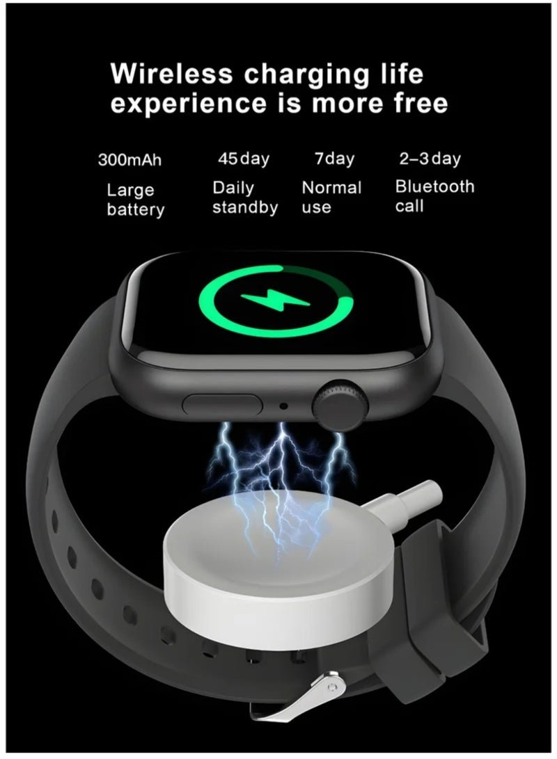 براندكود ساعة ROCK 31 الذكية - ساعة مقاومة للماء مزودة بخاصية الاتصال عبر البلوتوث، وشحن لاسلكي، وبطارية كبيرة، وميزة تتبع اللياقة البدنية، وأنماط رياضية متعددة. - Image 4