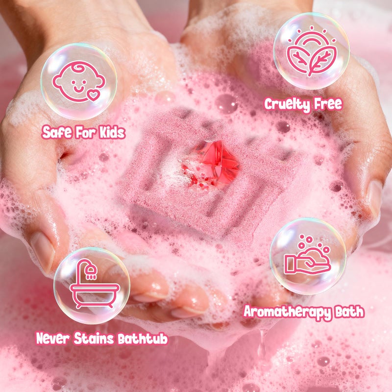 Toylink Bath Bombs for Kids with Diving Gem Toys Inside, 12 Pack Treasure Chest Bath Bombs with Surprise Pirate Accessories Pretend Playset, Handmade Bubble Bath Fizzies Birthday Christmas Gift Set - Image 5