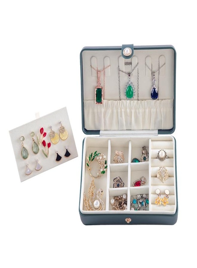 DEOXY علبة مجوهرات مخملية من ديوكسي للنساء، علبة تنظيم أقراط للسفر، منظمات علب مجوهرات محمولة للخواتم والأقراط والأساور والقلائد (بنفسجي) - Image 2