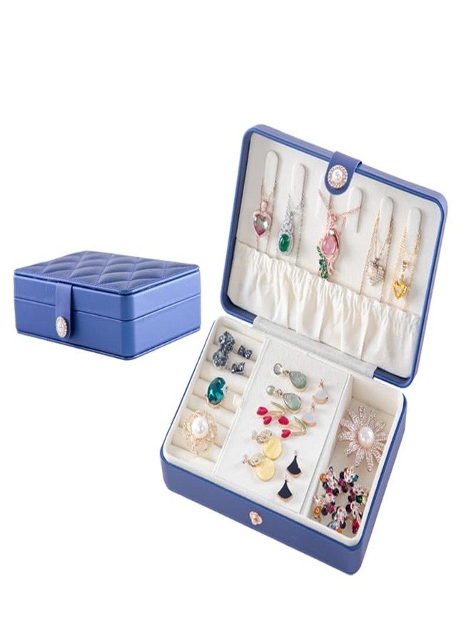 DEOXY علبة مجوهرات مخملية من ديوكسي للنساء، علبة تنظيم أقراط للسفر، منظمات علب مجوهرات محمولة للخواتم والأقراط والأساور والقلائد (بنفسجي) - Image 3