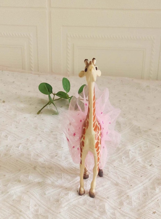 Qoadwem Giraffe Cake Topper With Tutu, Realistic Girl Giraffe Figurines With Tutu Dress Cake Topper For Safari Jungle Theme Party Cake Decorations (Giraffe in dress) - Image 2