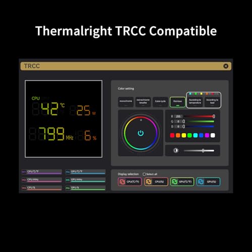 Thermalright Phantom Spirit 120 Digital EVO CPU Air Cooler,7 Heat Pipes CPU Cooler,Dual 120mm PWM Fans,Magnetic Attraction-Digital Screen Top Cover,for AM4/AM5/LGA1700/1851/1150/1151/1200,PC Cooling - Image 5