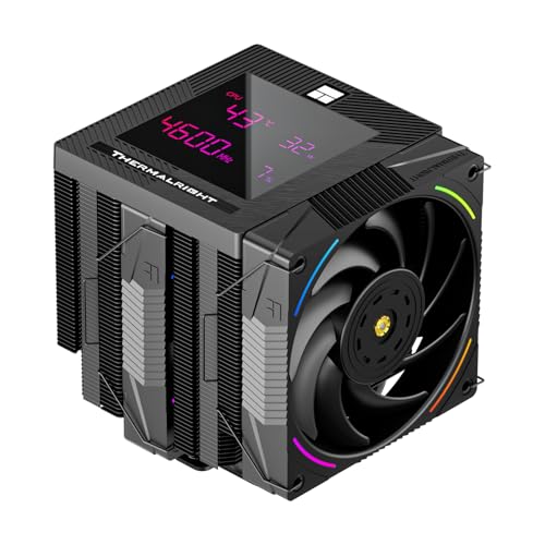 Thermalright Phantom Spirit 120 Digital EVO CPU Air Cooler,7 Heat Pipes CPU Cooler,Dual 120mm PWM Fans,Magnetic Attraction-Digital Screen Top Cover,for AM4/AM5/LGA1700/1851/1150/1151/1200,PC Cooling - Image 1