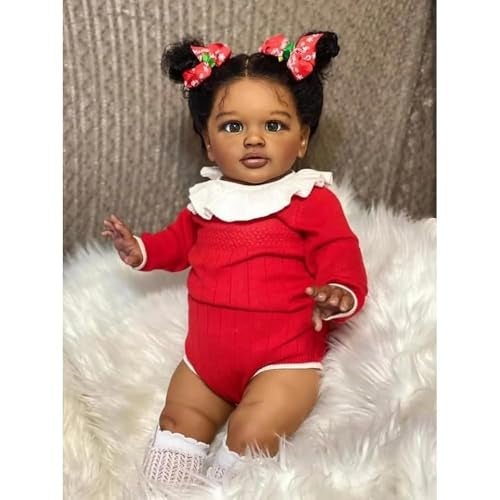 Zero Pam Black Reborn Baby Dolls 26 Inch Large Size Reborn Toddler Girls African American Black Girl Dolls Real Baby Doll Size Biracial Babies Doll for Girl Boy Toys - Image 5
