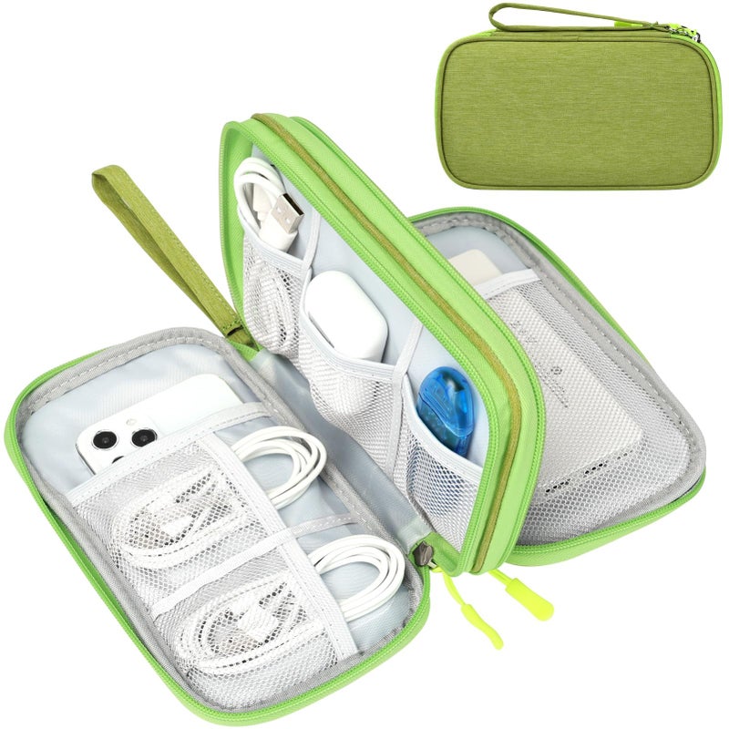 Waterproof Travel Cable Organizer Bag with Double Layer Storage for Cords, Chargers, Phone and Earphone - Image 1