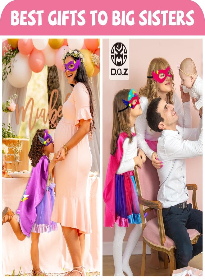 D.Q.Z Superhero-Capes and Masks for Kids, Big Sister Gifts for Girls' Role Play New Sibling Birthday Family Party (Purple) - Image 3