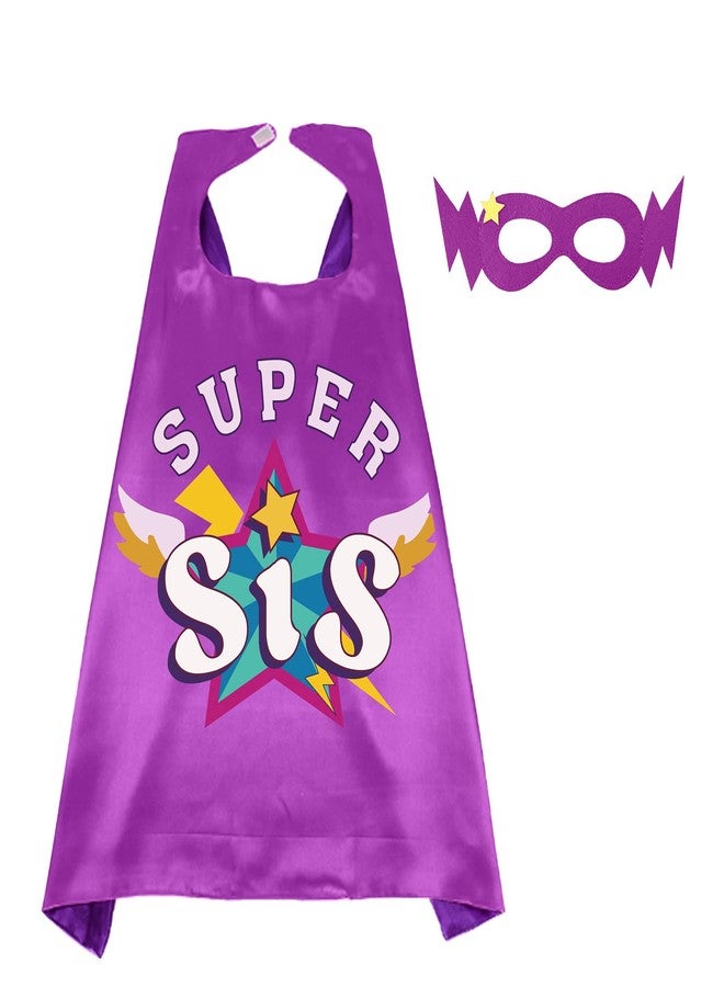 D.Q.Z Superhero-Capes and Masks for Kids, Big Sister Gifts for Girls' Role Play New Sibling Birthday Family Party (Purple) - Image 1