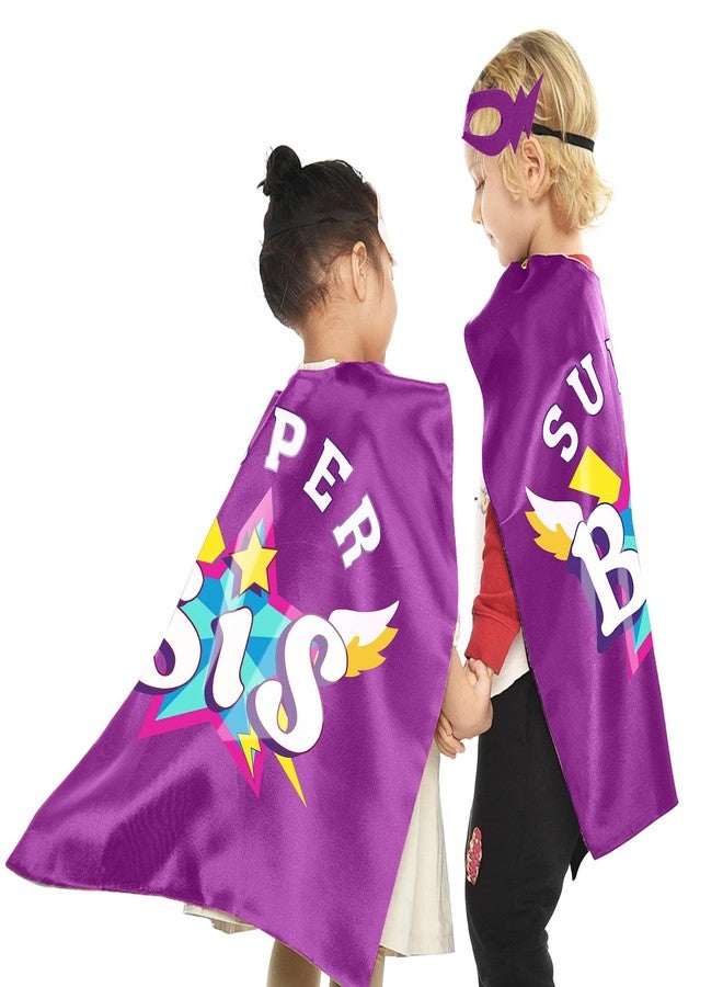D.Q.Z Superhero-Capes and Masks for Kids, Big Sister Gifts for Girls' Role Play New Sibling Birthday Family Party (Purple) - Image 4