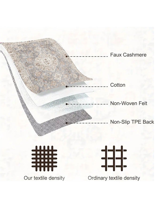 Bukela Tradition Style Area Rug Living Room Rugs Vintage Rug Indoor Area Rug Retro Carpet Non Slip for Bathroom Kitchen Bedroom Carpet for Bedroom, Size : 120×180cm - Image 3