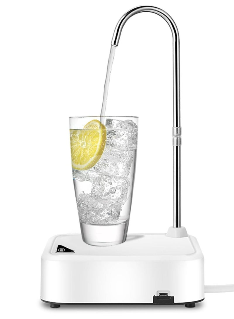 Y&D Water Dispenser Pump, Countertop Portable Electric Bottle Pump for 5 Gallon & Universal Bottles USB Rechargeable Home Office Outdoor (White)  - Image 1