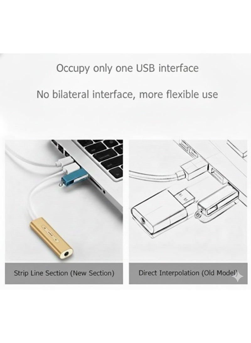 USB Audio Adapter with Volume Control  External Sound Card with USB A to7.1CH 3.5MM Jack Built In Audio Controls Plug and Play Compatibility for PC Laptop and Gaming Devices - Image 5