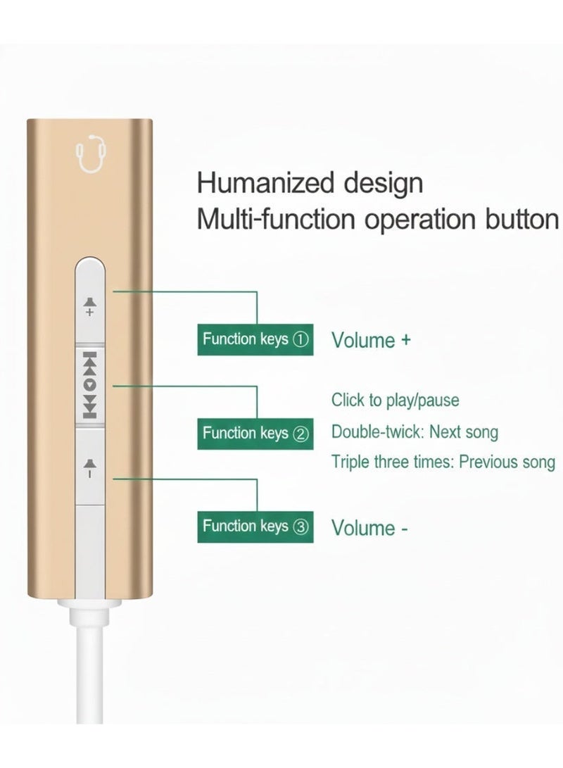 USB Audio Adapter with Volume Control  External Sound Card with USB A to7.1CH 3.5MM Jack Built In Audio Controls Plug and Play Compatibility for PC Laptop and Gaming Devices - Image 3