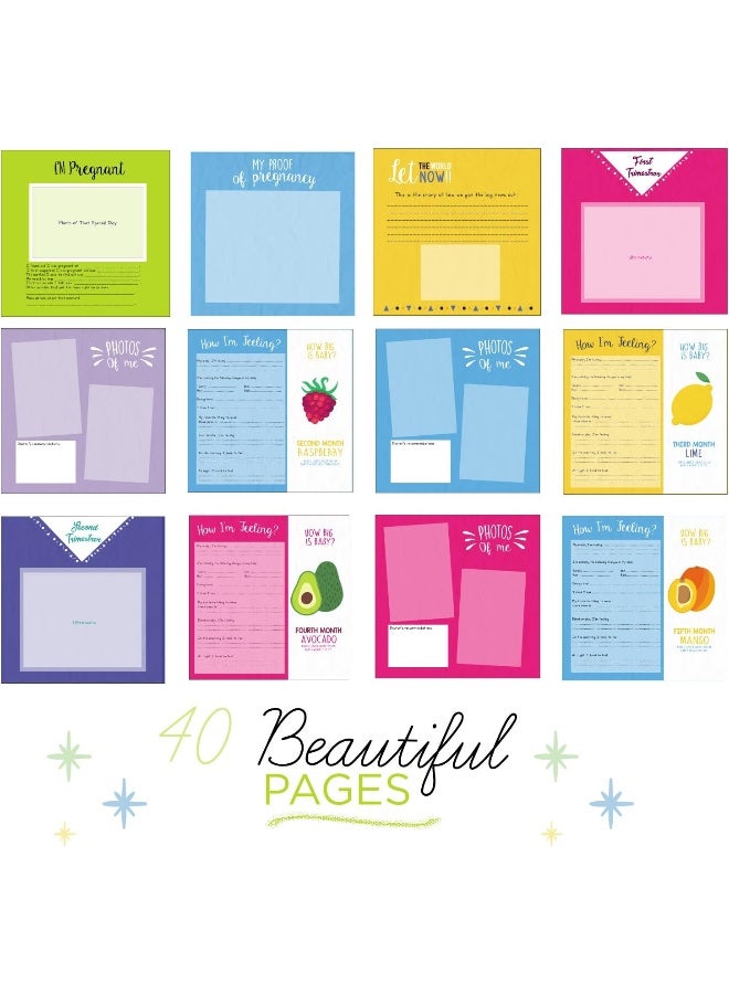 Unconditional rosie كتاب البطن، دفتر الحمل وكتاب ذكريات الطفل مع ملصقات - Image 5