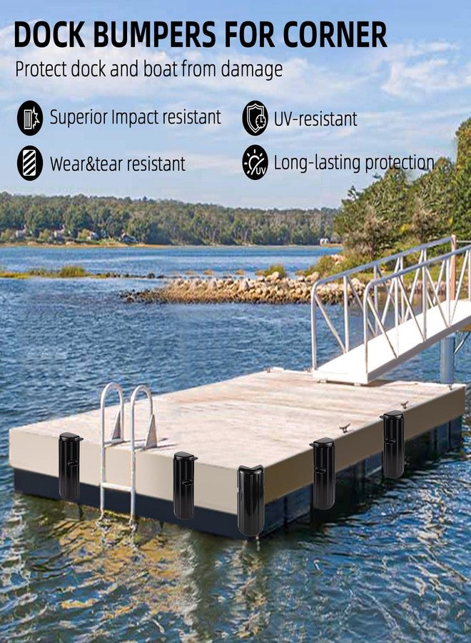 ExcelFu Corner Dock Bumper Fender,Boat Dock Bumpers Fenders for Docking,Inflatable Docks Corner Protection,Marine-Grade Vinyl,UV-Resistant,Stainless Steel Mounting Hardware Included,Black-2 Corner Fender - Image 4