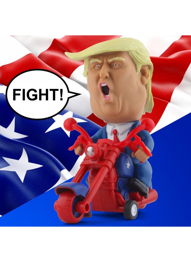 DINOBROS DINOBROS President Donald Trump 2024 Toy Figure Riding Motorcycle Funny Rev Up Car Novelty Gag Gift for Trump Fans  - Image 2
