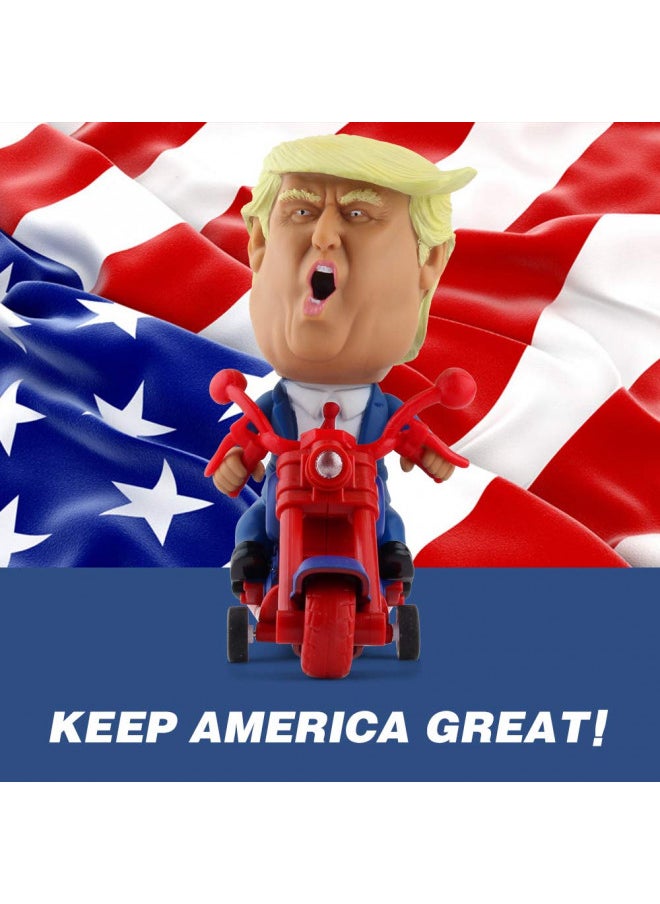 DINOBROS DINOBROS President Donald Trump 2024 Toy Figure Riding Motorcycle Funny Rev Up Car Novelty Gag Gift for Trump Fans  - Image 4