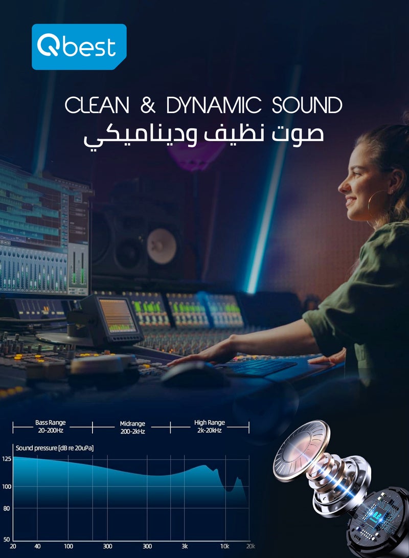 Qbest Super Bass Wired Earphone – Type C, HI-FI Stereo, Noise Reduction, and Volume Control for Enhanced Audio - Image 4