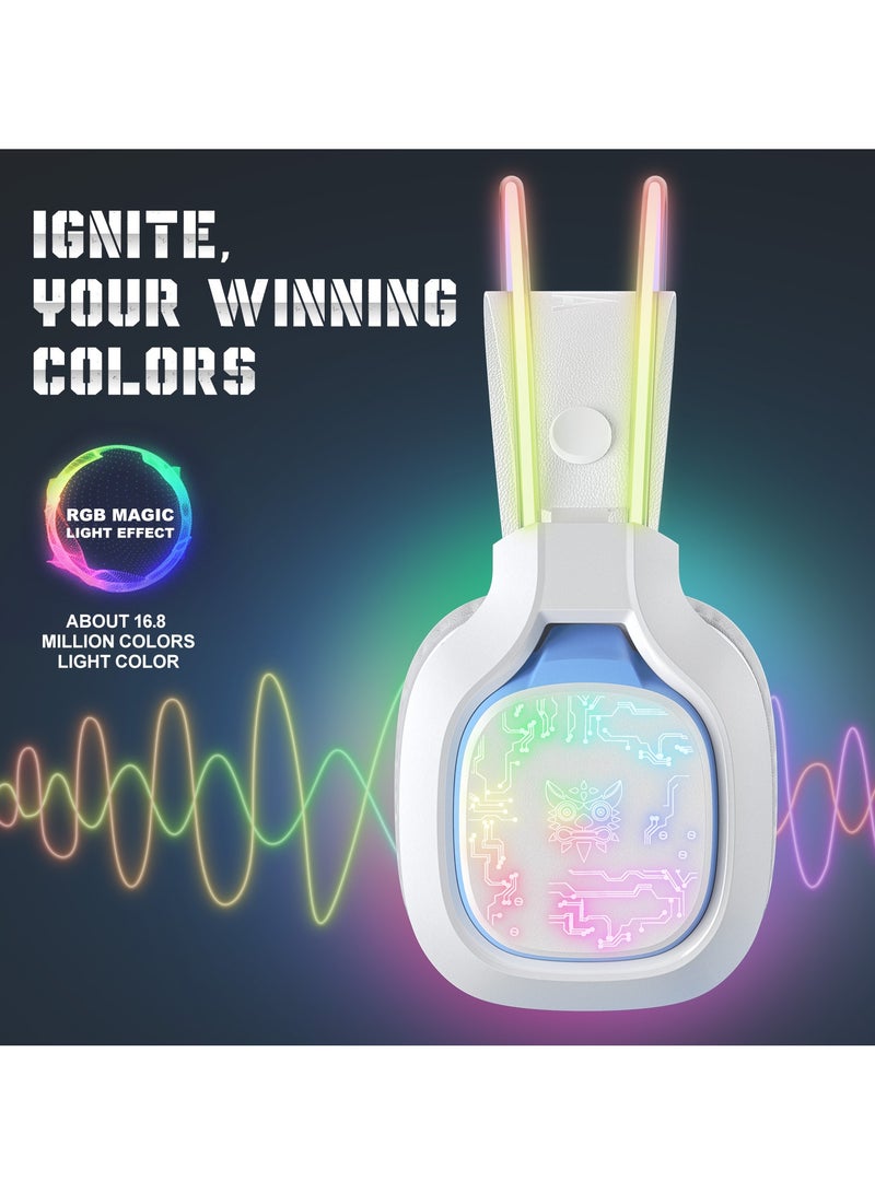 سماعة رأس سلكية للألعاب X22 ذات صوت محيطي RGB وسماعات إلغاء الضوضاء الاحترافية مع ميكروفون