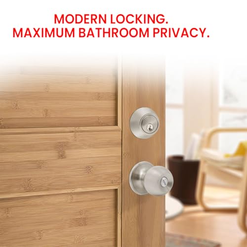 Link Classic Keyless Cylindrical Bathroom Lock, Lock for Bathroom/Balcony/Tubular Door Knob/Handle-SS 304 Grade (Without Key)-5 Years Warranty - Image 3