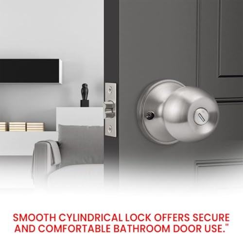 Link Classic Keyless Cylindrical Bathroom Lock, Lock for Bathroom/Balcony/Tubular Door Knob/Handle-SS 304 Grade (Without Key)-5 Years Warranty - Image 4
