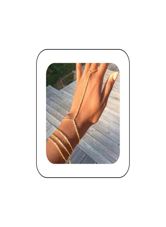 Yheakne سوار إصبع بطراز بوهيمي متعدد الطبقات مع خاتم ذهبي وسوار معصم وخاتم مخصص وسلسلة سوار وسوار يد للمناسبات النسائية - Image 1