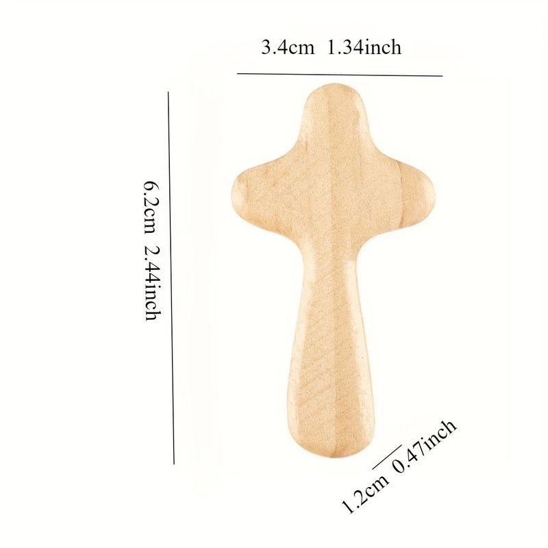 12 Pcs Mini Wooden Pocket Crosses Burlywood Portable Pine Handheld Prayer Crosses For Religious Occasions Holy Communion And Home Decor 2 44 Inches Communion Handouts Natural Wood Design Smooth Texture Communion Decorations - Image 5