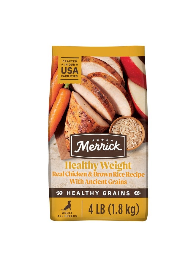 Merrick Healthy Grains Premium Adult Dry Dog Food, Wholesome and Natural Kibble, Healthy Weight Recipe - 4.0 lb. Bag - Image 1