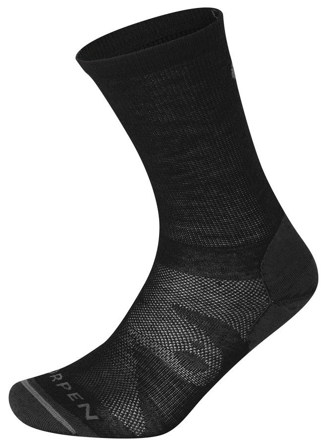 Lorpen T2 Liner Merino Eco Sock, Everyday Use, Unisex Design, Eco-Friendly & Sustainable, Ultra Thin, Reinforced Toe and Heel, Black, Size Small