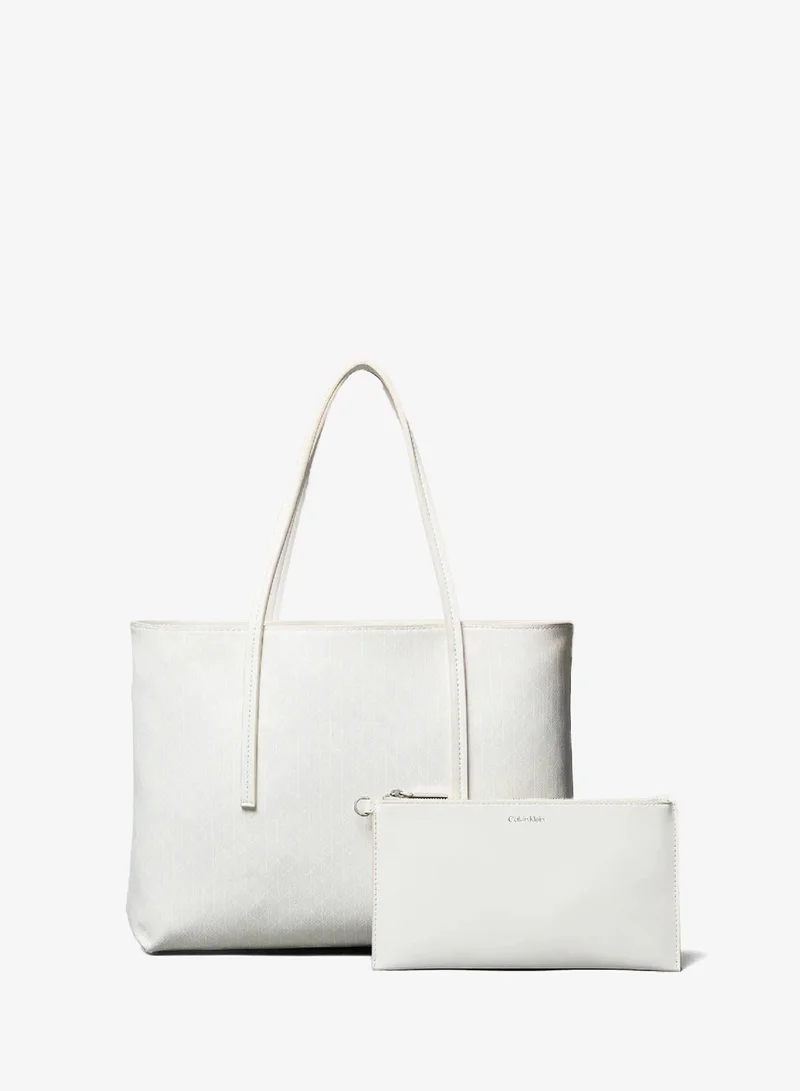 Allover Monogram Logo Small Tote Bag With Pouch