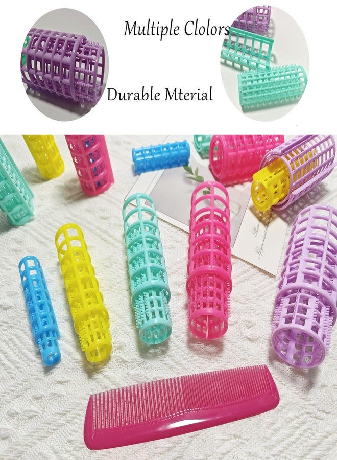ZMD 30Pcs Plastic Hair Curlers Set, Snap on Rollers Self Grip Heatless Rollers Hairdressing Curlers No Heat Curlers for Long Medium Short Thin Fine Hair with Mini Comb (5 Sizes) ﻿ - Image 3