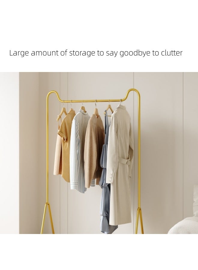 هيكسدريم علاقة ملابس قائمة بذاتها من الحديد المطاوع، علاقة ملابس عصرية وبسيطة لغرفة النوم، قضيب تعليق داخلي صغير للملابس والحقائب، متعددة الاستخدامات (ذهبي) 80*40*160 سم - Image 3
