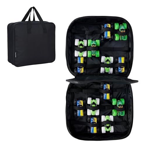 HUHYNN Carrying Case for 24 Monster Jam Trucks, Kid Toy Truck Storage and Organizer for Monster Jam Trucks, Holding for 1:64 Scale Monster Jam Trucks(Bag Only) (Black) - Image 1