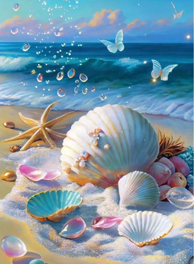 Diamond Painting Kits for Adults for Beginners 12x16inch Beach Diamond Art Kits DIY 5D Diamond Art Kits Full Drill Diamond Dots Paintings with Diamonds Gem Arts Crafts for Home Wall Decor Gifts