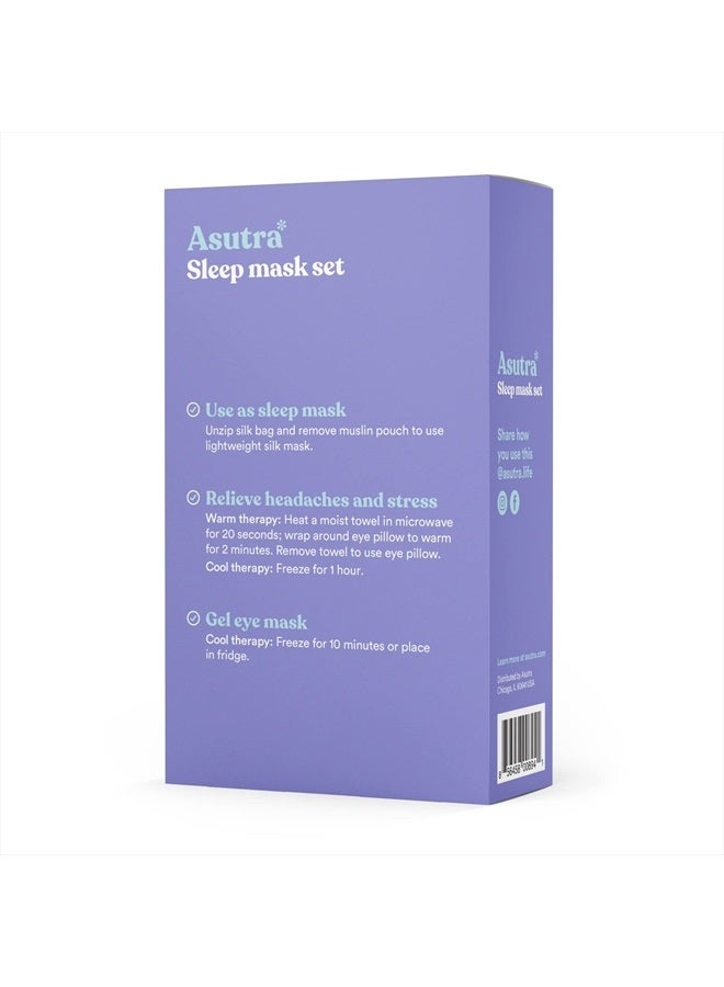 Asutra Silk Eye Pillow, Purple Box Set | Filled w/Lavender & Flax Seeds | Weighted | Meditation & Light Blocking Blindfold - Image 4