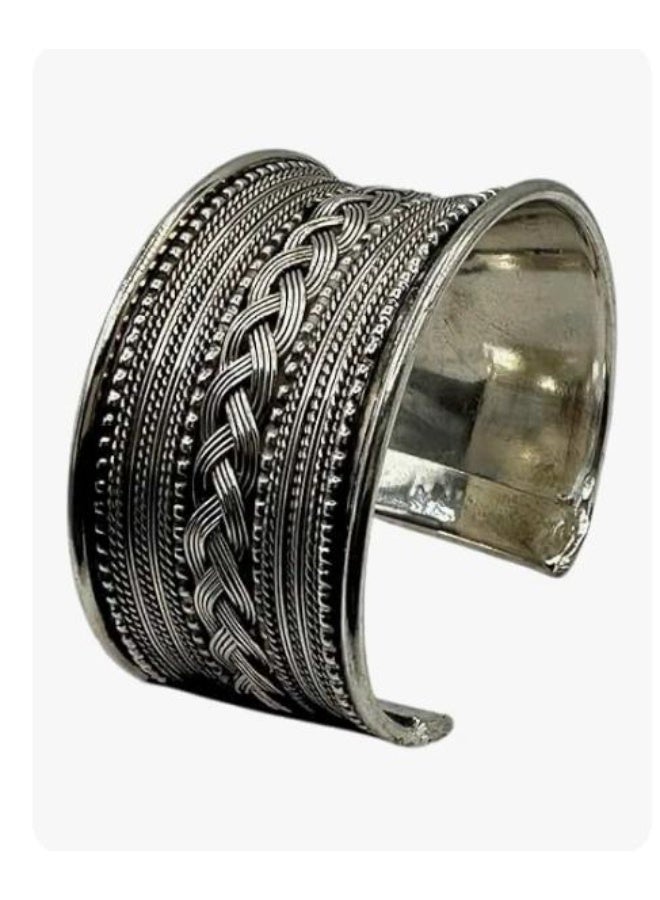 Pretty Precious Classic Kada Bracelet with Oxidized Silver Plating | Traditional Boho Handcrafted Bangle for Women & Girls - Image 4