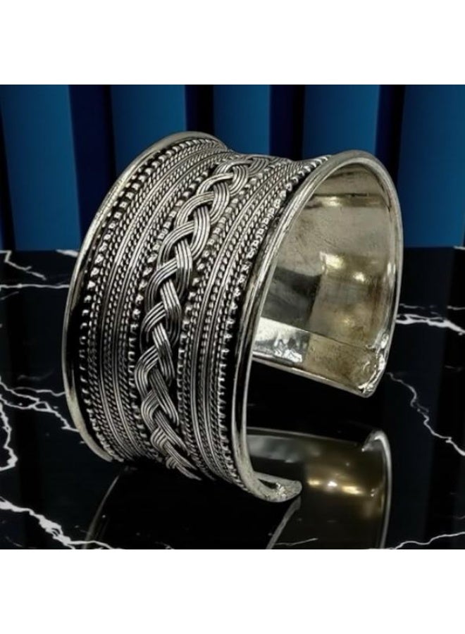 Pretty Precious Classic Kada Bracelet with Oxidized Silver Plating | Traditional Boho Handcrafted Bangle for Women & Girls - Image 5