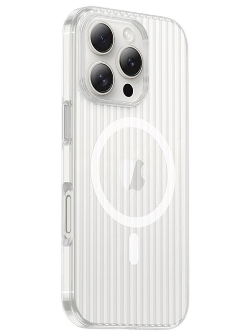 حافظة iPhone 16 Pro Max، حافظة واقية كريستالية رفيعة للغاية، [تدعم Magsafe] [غير صفراء] [مقاومة للصدمات] [مضادة للسقوط] غطاء هاتف نحيف بتصميم مخطط لهاتف Apple iPhone 16 Pro Max، شفاف