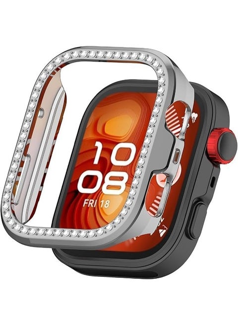 Bling Case Without screen protector for Huawei Watch Fit 4, Hard PC Frame Case, Crystal Diamonds Bumper Cover for Women Girls, Slim Protective Cover for Huawei Watch Fit 4