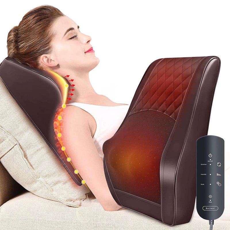 Back Massager Neck Massager with Heat Shiatsu Massage Pillow for Pain Relief Massagers for Neck and Back Shoulder Leg Christmas Gifts for Men Women Mom Dad Stress Relax at Home Office and Car