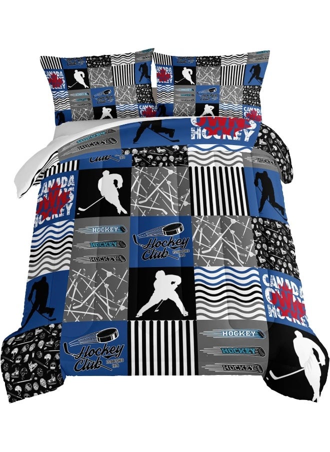 Generic HOSIMA Ice Hockey Comforter Set for Boys Kids Teens Bedroom Decor  - Image 1